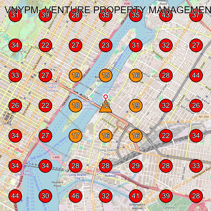 VNYPM- VENTURE PROPERTY MANAGEMENT LLC GeoGrid visibility map for Construction Company in Long Island City